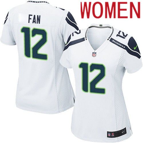 Women Seattle Seahawks 12th Fan Nike White Game NFL Jersey